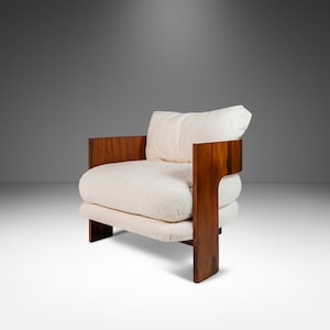 Mid-Century Modern &quot;On-3&quot; Lounge Chair in Brazilian Rosewood & Bouclé by Milo Baughman for Thayer Coggin, USA, 1966