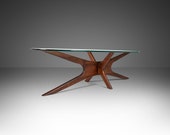 Mid Century Modern Elongated Model 893-TGO quot Jacks quot Coffee Table in Walnut by Adrian Pearsall for Craft Associates, USA, c. 1960s