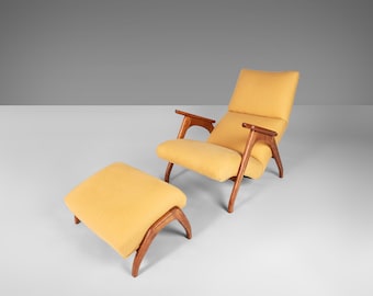 Sculptural Lounge Chair and Ottoman After Adrian Pearsall and His Iconic Grasshopper Chair, USA