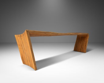 Organic Modern Studio Craft Bentwood Asymmetrical Abstract Three Seater Bench in Ambrosia Maple, USA, c. 1980's