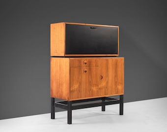 Danish Modern Custom Bar Cabinet / Secretary Desk by H.G. Furniture, 1960s