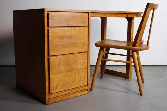 Russel Wright Minimalist Desk In Birch For Conant Ball Usa Etsy