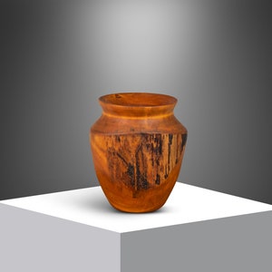 Mid Century Modern Solid Birch Wood Turned Vase by Joseph Thompson, United States, c. 1970s image 1