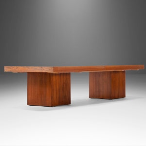 Mid Century Modern Expanding Coffee Table in Walnut & Formica by John Keal for Brown Saltman, USA, c. 1960's image 2
