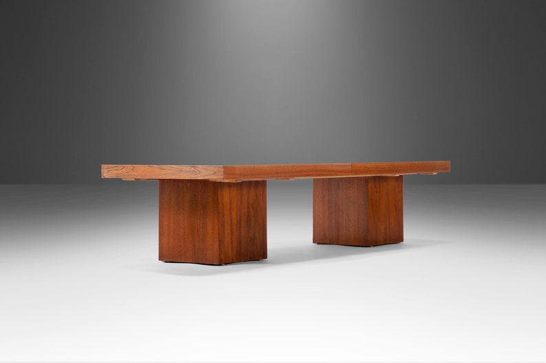 Mid Century Modern Expanding Coffee Table in Walnut & Formica by John Keal for Brown Saltman, USA, c. 1960's image 2