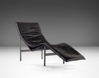 Modern "Skye" Leather Chaise Lounge Chair by Tord Björklund, Sweden, c. 1970's