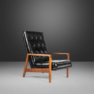 Stately High Back Lounge Chair Attributed to Milo Baughman, USA, c. 1950's