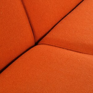 Three Seat Sofa / Bench in Original Orange Upholstery on a Chrome Base After Florence Knoll, c. 1960s image 7