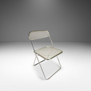 Italian Modern 'Plia' Folding Chair in Lucite and Chrome by Giancarlo Piretti for Anonima Castelli, Italy, c. 1970's afbeelding 5