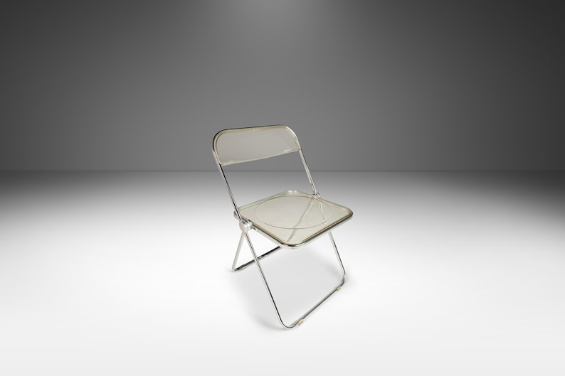 Italian Modern 'Plia' Folding Chair in Lucite and Chrome by Giancarlo Piretti for Anonima Castelli, Italy, c. 1970's afbeelding 5