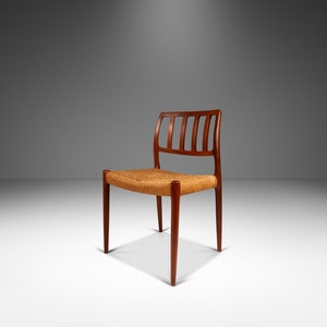 Danish Modern Model 83 Teak Dining Chair w/ Paper Cord Seat by Niels Otto Møller for J.L. Møller Mobelfabrik, Denmark, c. 1960&#39;s
