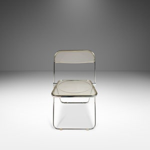 Italian Modern 'Plia' Folding Chair in Lucite and Chrome by Giancarlo Piretti for Anonima Castelli, Italy, c. 1970's afbeelding 3