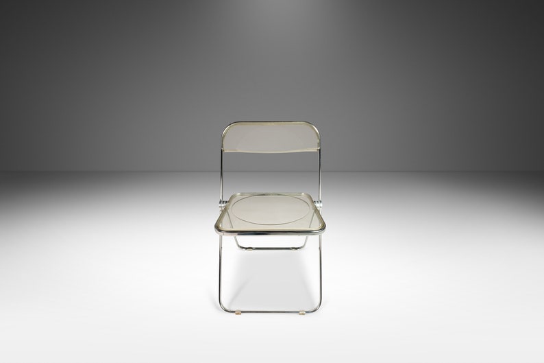 Italian Modern 'Plia' Folding Chair in Lucite and Chrome by Giancarlo Piretti for Anonima Castelli, Italy, c. 1970's afbeelding 3