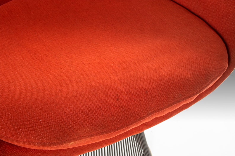 Set of Two 2 Lounge Chairs by Warren Platner for Knoll in Original Red Knoll Fabric, c. 1966 image 9