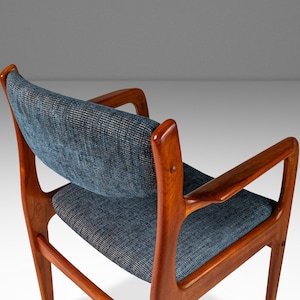 Danish Modern Desk / Arm Chair in Solid Teak and New Upholstery by Benny Linden Designs, c. 1970s