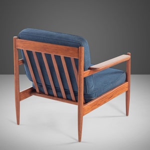 Lounge Chair and Ottoman Attributed to Arne Vodder in Teak w/ New Blue Knit Upholstery, c. 1960s image 9