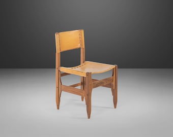 Tanned Saddle Leather & Teak Lounge/Side Chair Designed by Biermann Werner for Arte Sano, Colombia, c. 1960's (3 Available)