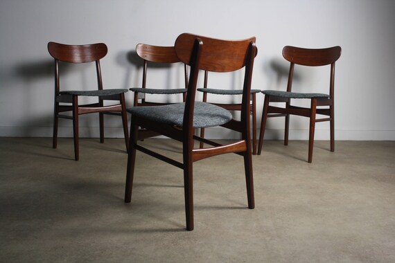 Teak Danish Modern Farstrup 210 Dining Chairs A Set Of 5 Etsy