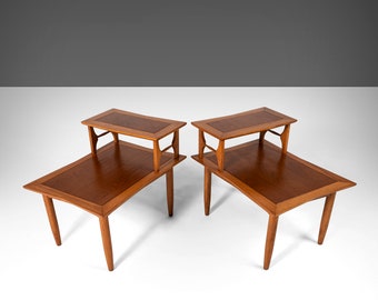 Pair of 2-Tier Mid Century Modern End Tables Attributed to Lubberts & Mulder for Tomlinson, c. 1960s