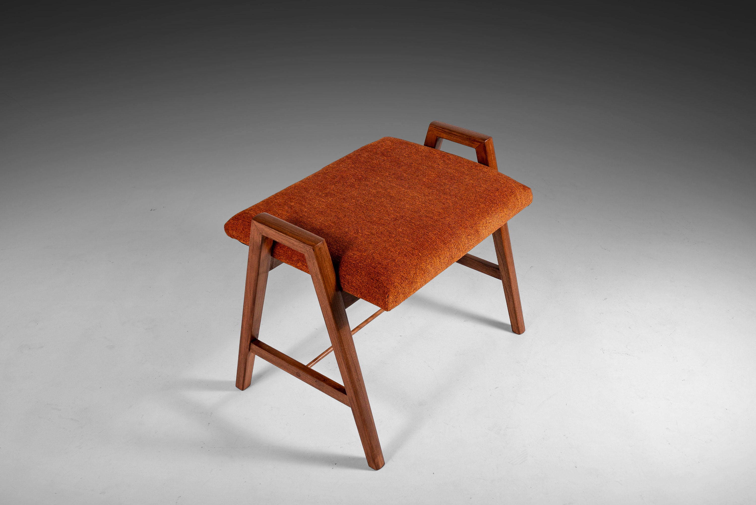 Custom Mid century Modern Style Single Seat Piano Bench Paired