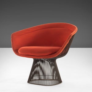 Set of Two 2 Lounge Chairs by Warren Platner for Knoll in Original Red Knoll Fabric, c. 1966 image 4