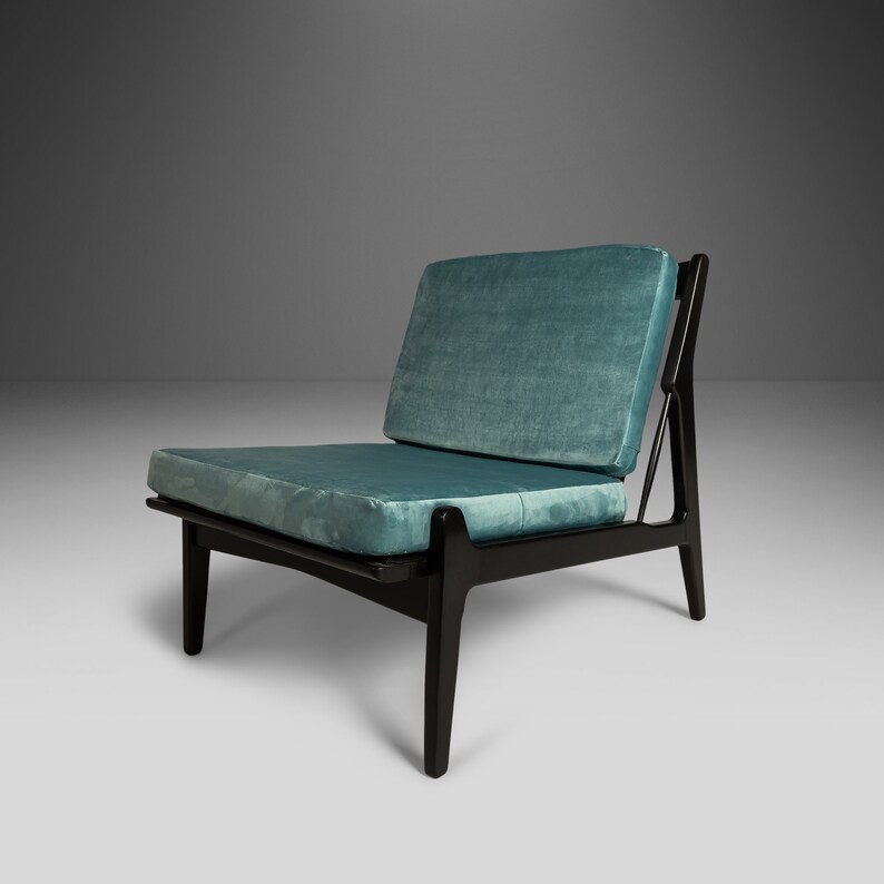 Set of Two 2 Rare Lounge Chairs by Ib Kofod Larsen for Selig, Denmark, c. 1950's image 10