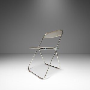 Italian Modern 'Plia' Folding Chair in Lucite and Chrome by Giancarlo Piretti for Anonima Castelli, Italy, c. 1970's afbeelding 1