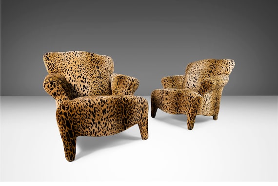 Leopard print lounge online chair
