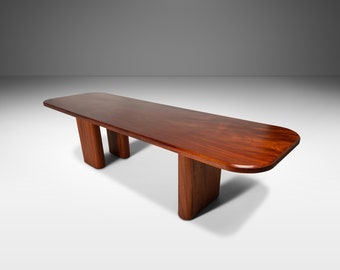 Organic Modern Conference Dining Table in Solid Madagascar Mahogany by Mark Leblanc, USA