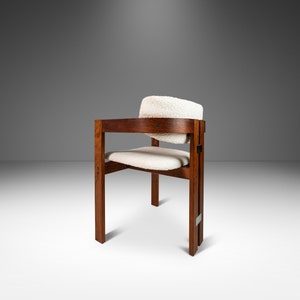 Set of Six 6 Pamplona Arm Dining Chairs in Rosewood & White Bouclé After Augusto Savini, c. 1970's imagem 4