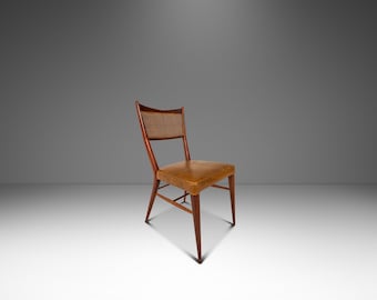 Rare Mid-Century Modern Model 7001 Side Chair in Walnut & Leather by Paul McCobb for Directional, USA, c. 1950's