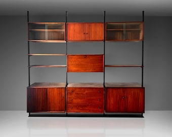 Exceptional Omni Style Wall Unit in Teak After George Nelson / Herman Miller, USA, c. 1960s