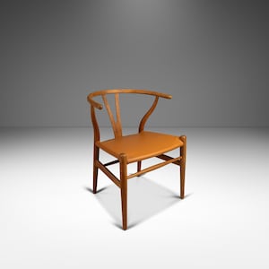 Bespoke CH24 Wishbone Desk Chair in Oak & Leather by Hans Wegner for Carl Hansen and Son (Imported by Illums Bolighus), Denmark, c. 1950s