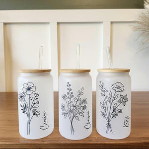 Personalized Wildflower Flower coffee cup with name, Personalized Wildflower Tumbler, Gift for her, Bridesmaid Proposal, Party Favor