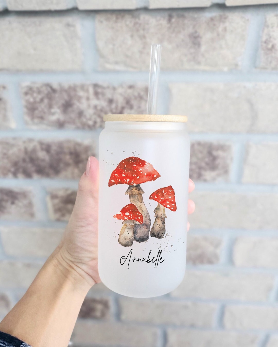 Mushroom Iced Coffee Tumbler, Mushroom Cup With Lid and Straw, Bridesmaid Proposal Gift, Toad