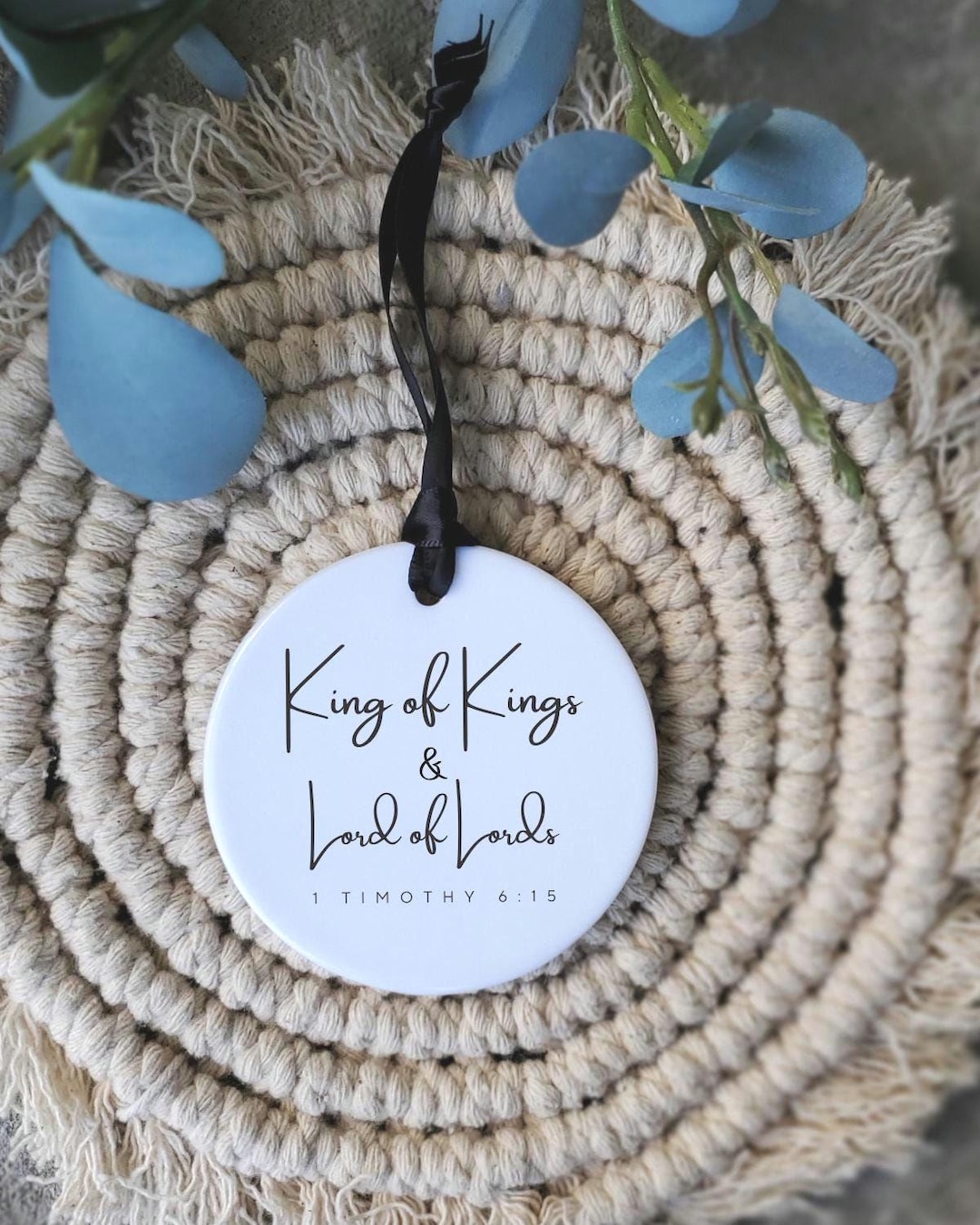 Christian Christmas Ornament: King of Kings Scripture Ceramic Ornament ...