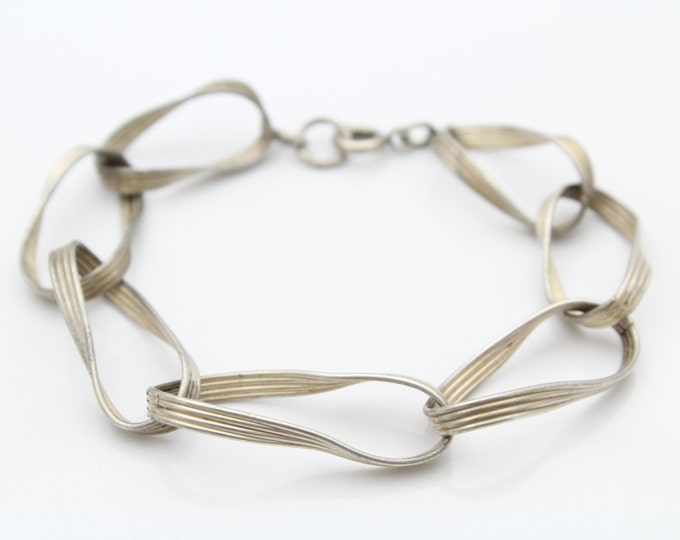 Retro Sterling Silver Twisted Ribbon Bracelet Unusual 6. Etsy