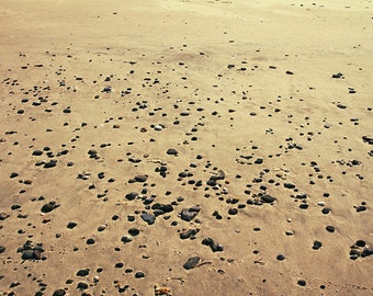 Sea photography, the beach. Photo print. Cailloux sur le sable.