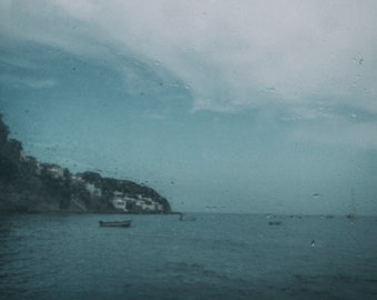 between the islands -Sicilian sea in blue with boats, photographic syampa