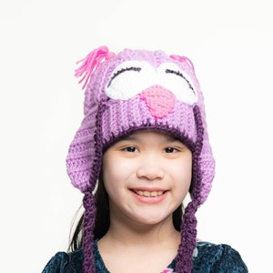 Crochet Smiley Owl Hat/Crochet hat