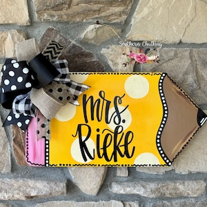 Pencil Teacher Door Hanger, Teacher Door Hanger, School Door, Teacher Gift, Pencil Door Hanger, Classroom Decor, Teacher Appreciation