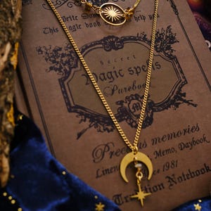Witchy Choker Necklace, Celestial Moon and Star Jewelry, Whimsigoth ...