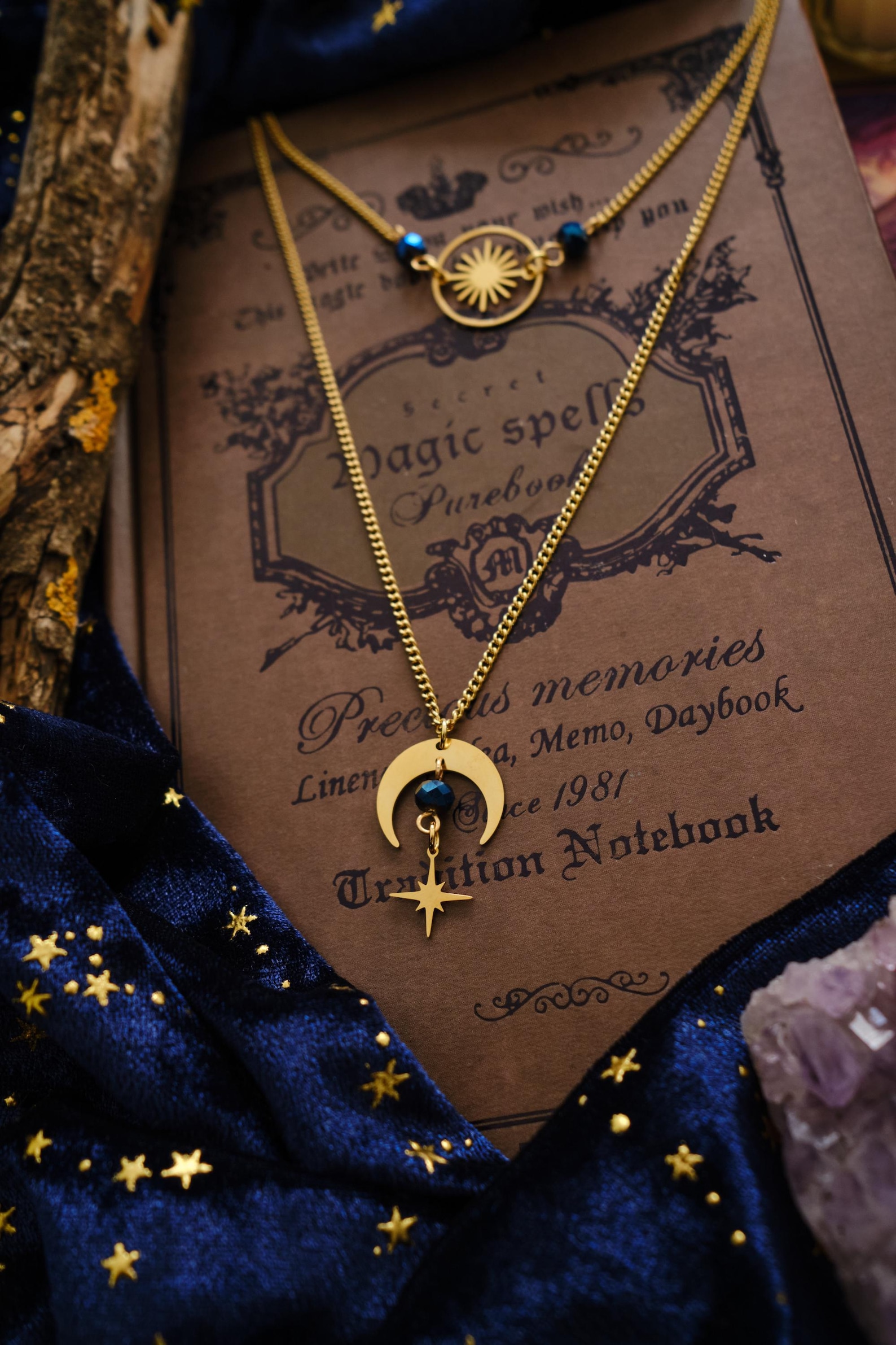 Celestial Choker Necklace, Witchy Moon and Star Jewelry, Whimsigoth ...