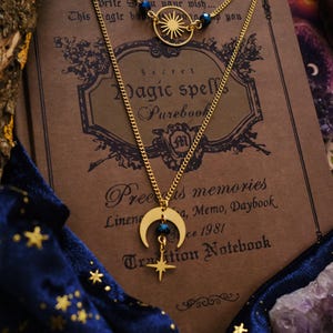 Witchy Choker Necklace, Celestial Moon and Star Jewelry, Whimsigoth ...