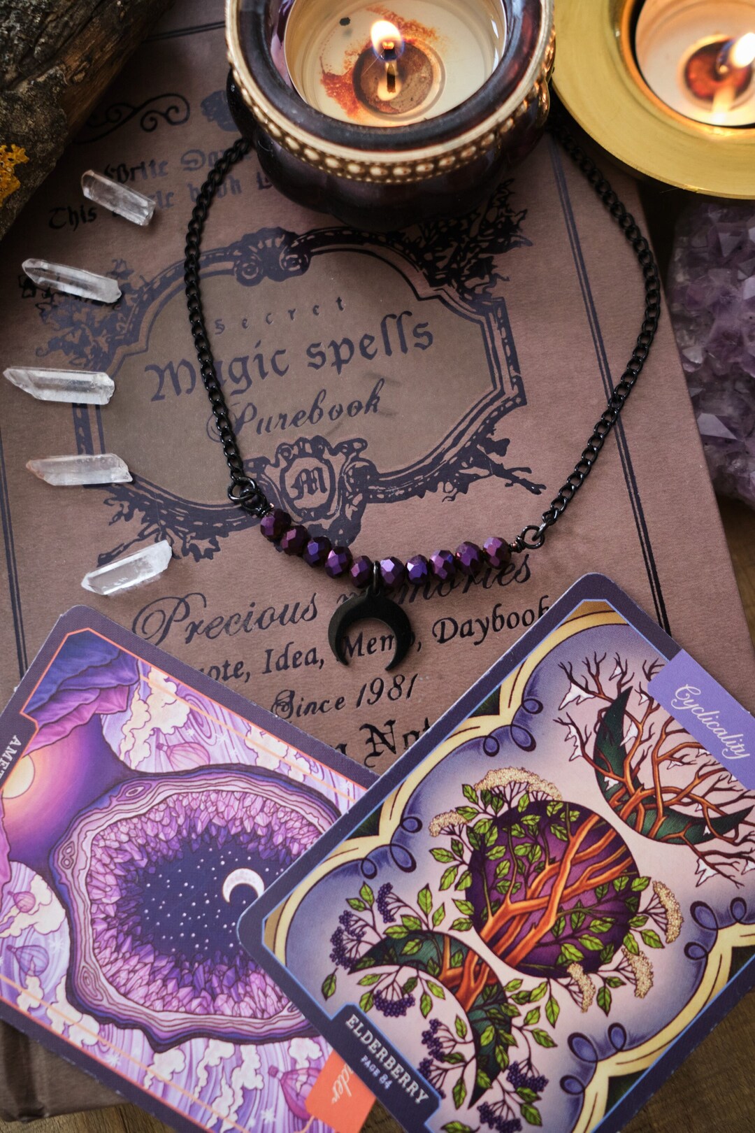 Black Moon Necklace, Witchy Jewelry - Etsy