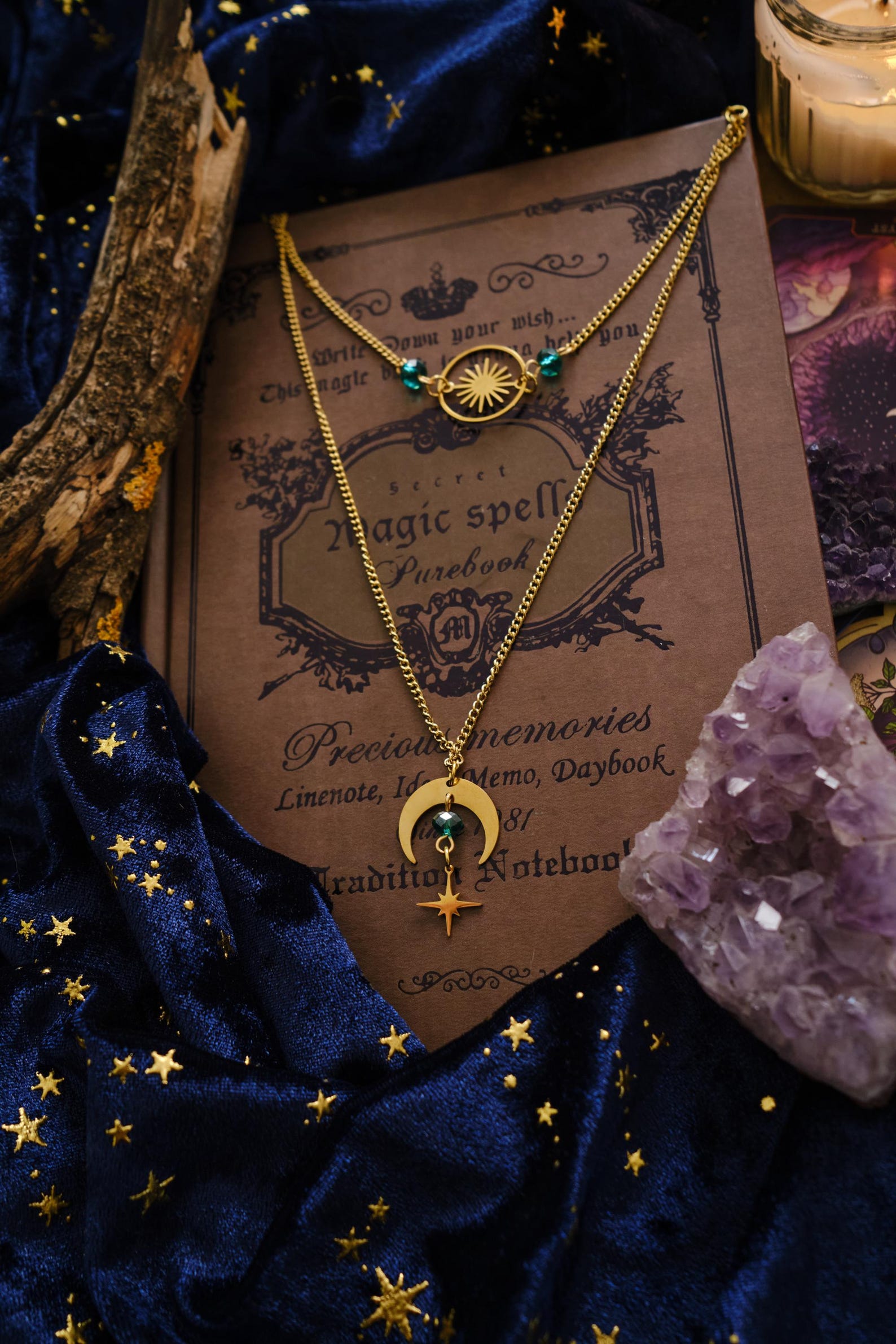 Celestial Choker Necklace, Witchy Moon and Star Jewelry, Whimsigoth ...