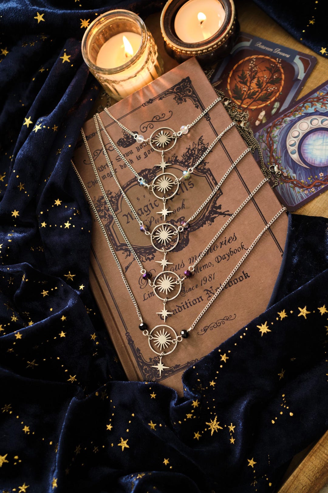 Dainty Witchy Choker Necklace, Celestial Sun and Star Jewelry ...