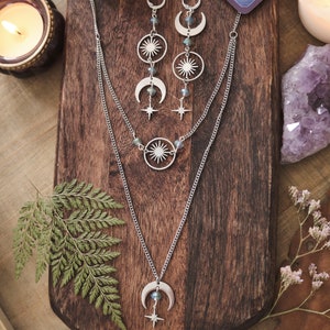 Witchy Choker Necklace, Celestial Moon and Star Jewelry, Whimsigoth ...