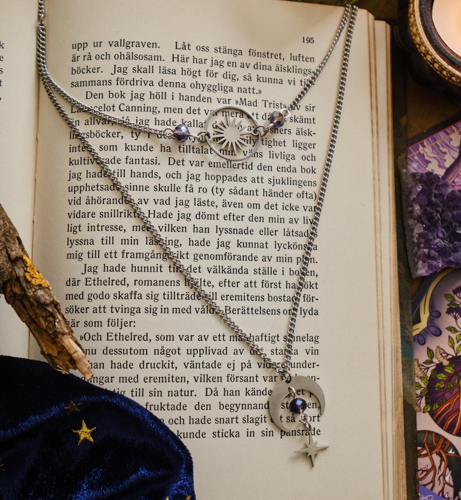 Witchy Choker Necklace, Celestial Silver Moon and Star Jewelry - Silver ...