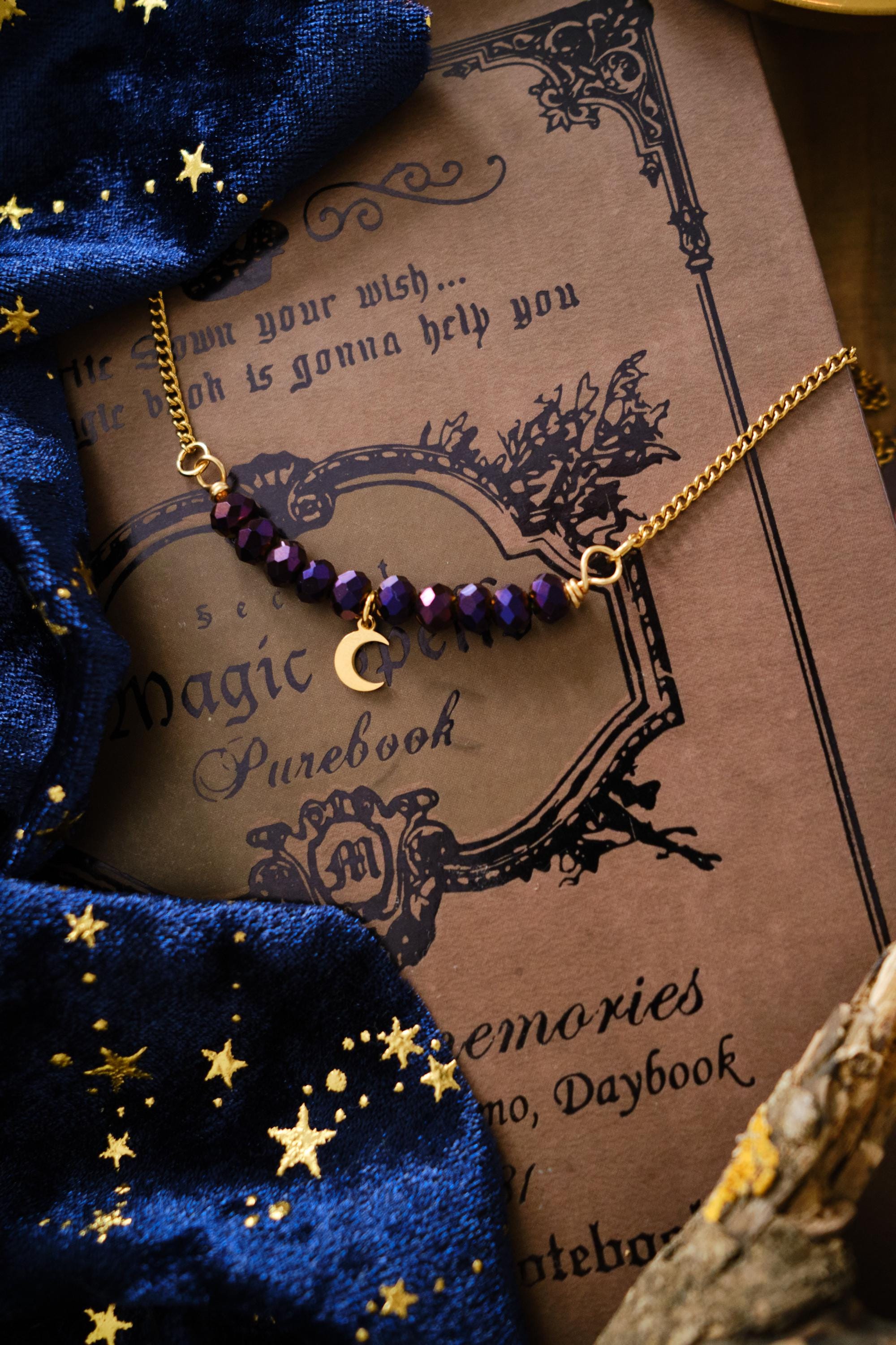 25SS新作人気【RONRON】STARRY DANGLING CHARMS NECKLACE Personalizable Gold Moon or Star Necklace With Sparkly Beads